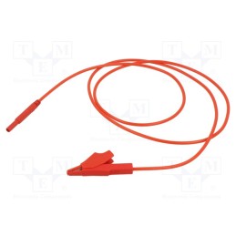 1 pcs x STu00c4UBLI - 65.9185-10022 - Test lead, 10A, banana plug 2mm,aligator clip, insulated, Len: 1m