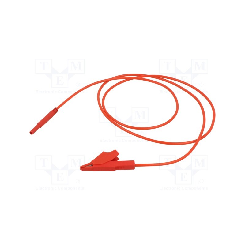 1 pcs x STu00c4UBLI - 65.9185-10022 - Test lead, 10A, banana plug 2mm,aligator clip, insulated, Len: 1m