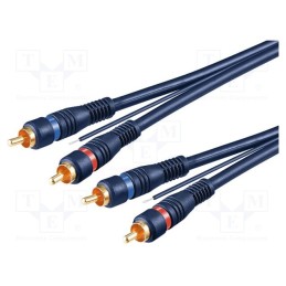 1 pcs x Goobay - 50175 - Cable, RCA plug x2,control,both sides, 5m, Plating: gold-plated