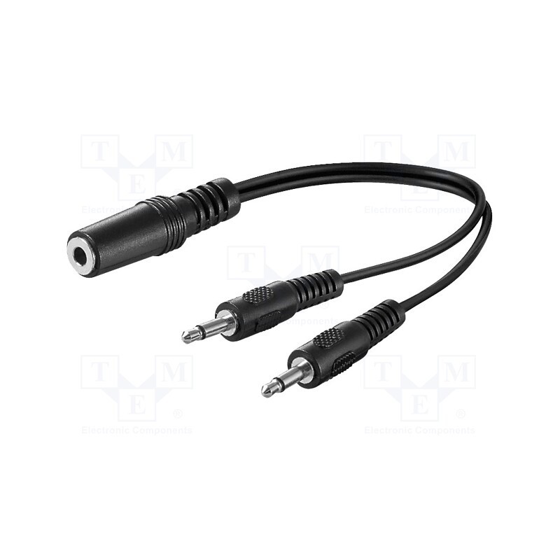 1 pcs x Goobay - 50472 - Cable, Jack 3.5mm 2pin plug x2,Jack 3.5mm 3pin socket, 0.2m