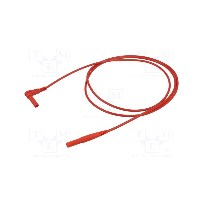 1 pcs x STu00c4UBLI - 66.9006-15022 - Test lead, 19A, banana plug 4mm,angular banana plug 4mm, red