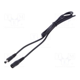 1 pcs x WEST POL - P21-C21-C100-150BK - Cable, 1x1mm2, DC 5,5/2,1 plug,DC 5,5/2,1 socket, straight, 1.5m