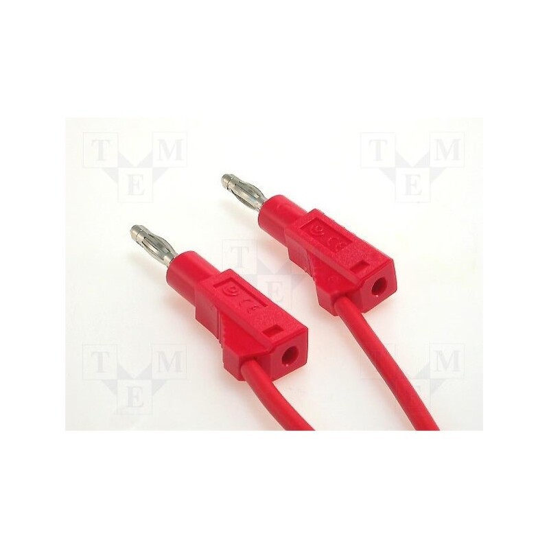 1 pcs x ELECTRO-PJP - 2117-100-RT - Test lead, 60VDC, 36A, banana plug 4mm,both sides, Len: 1m, red