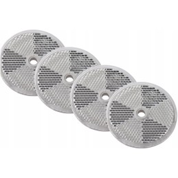 Set of four white reflectors, diameter 60 mm, with holes