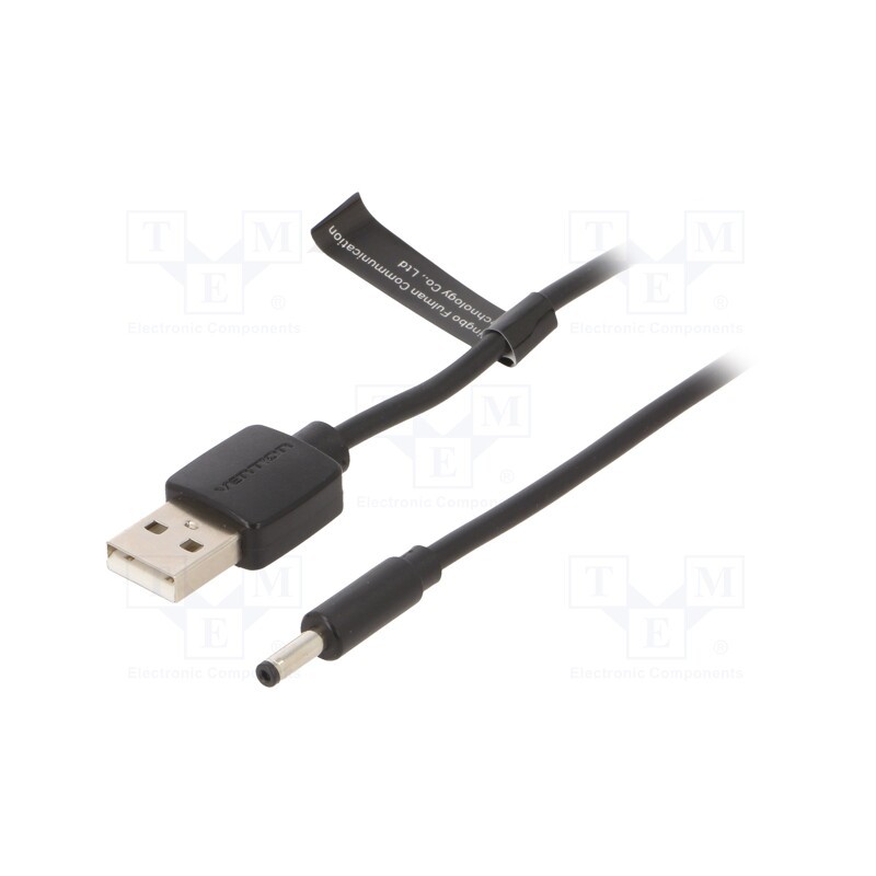 1 pcs x VENTION - CEXBD - Cable, USB A plug,DC 3,5/1,35 plug, black, 0.5m, Core: Cu