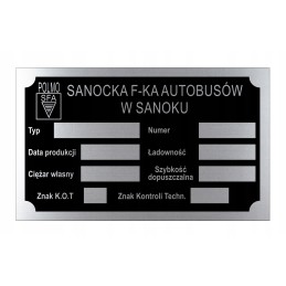 Nameplate for the Sanok Polmo SFA trailer