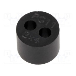 1 pcs x HELUKABEL - HELUTOP HT-MFDE M16 2X4 - Insert for gland, 4mm, M16, IP68, NBR rubber, Holes no: 2, HT-MFDE