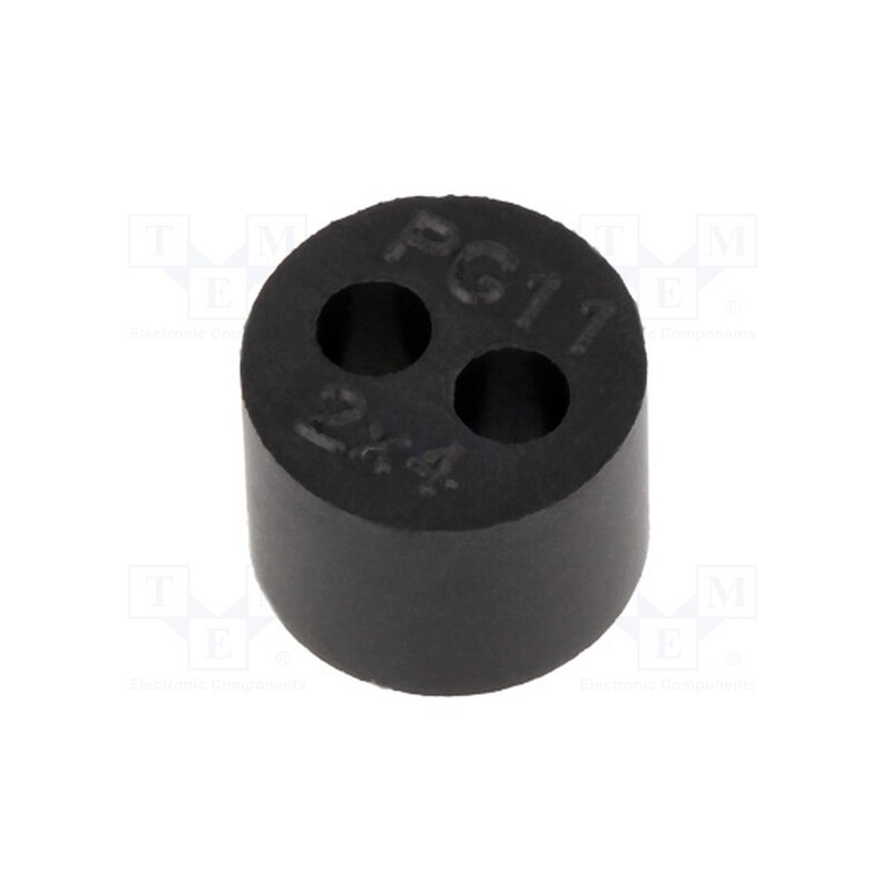 1 pcs x HELUKABEL - HELUTOP HT-MFDE M16 2X4 - Insert for gland, 4mm, M16, IP68, NBR rubber, Holes no: 2, HT-MFDE