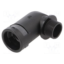 1 pcs x PMA - BVWD-M207GT - 90° angled connector, Thread: metric,outside, polyamide 6, black