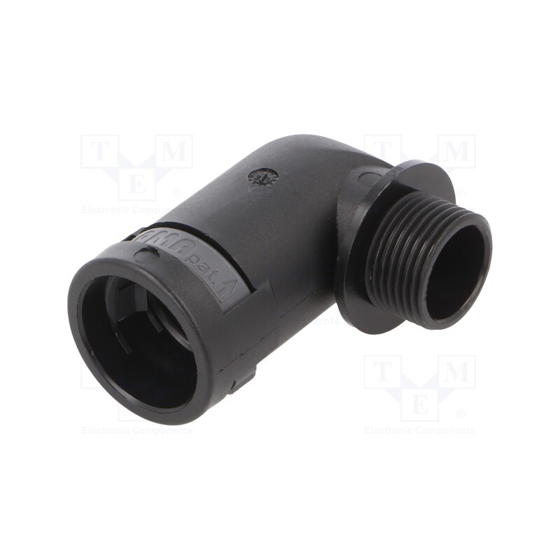 1 pcs x PMA - BVWD-M207GT - 90° angled connector, Thread: metric,outside, polyamide 6, black