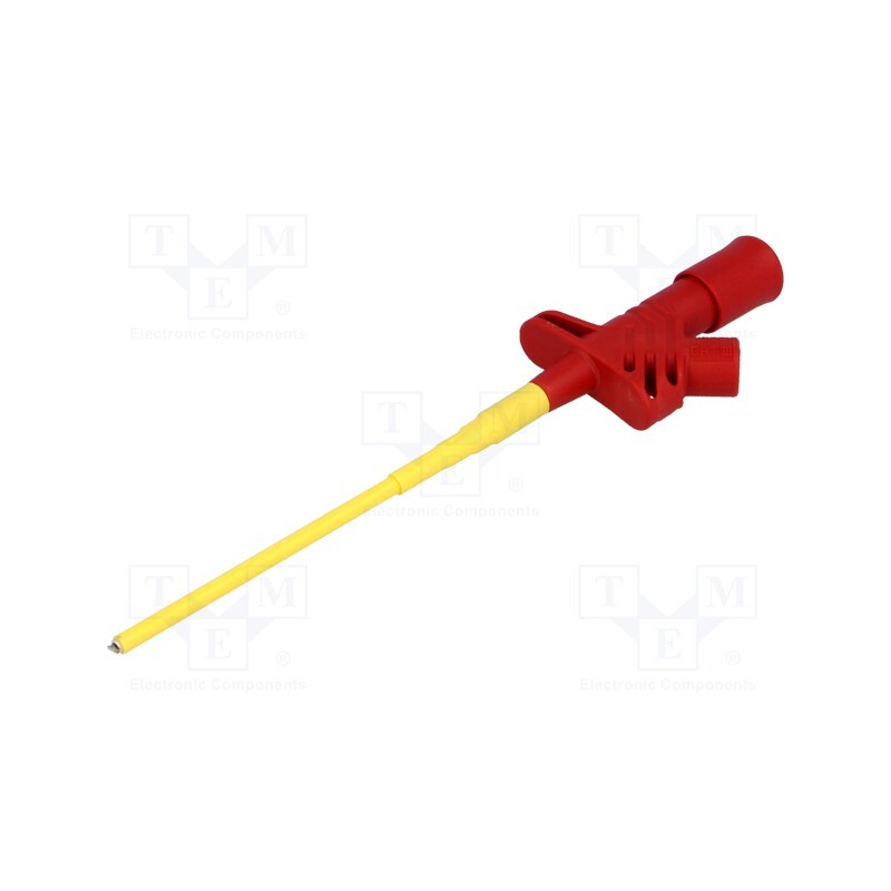 1 pcs x HIRSCHMANN T&M - KLEPS 2600 RT - Clip-on probe, pincers type, 6A, red, Grip capac: max.3.5mm, 4mm