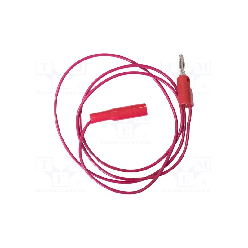 1 pcs x MUELLER ELECTRIC - BU-2031-A-36-2 - Test lead, 5A, banana plug 4mm,aligator clip, Urated: 600V, red