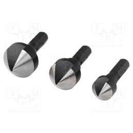 1 set x WOLFCRAFT - 2584000 - Countersink, 12mm,16mm,19mm, wood,metal,plastic, tool steel