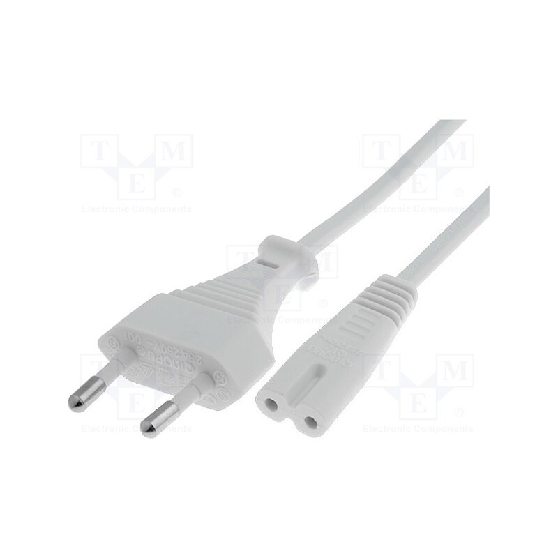 1 pcs x Goobay - 51326 - Cable, 2x0.75mm2, CEE 7/16 (C) plug,IEC C7 female, PVC, 1.5m