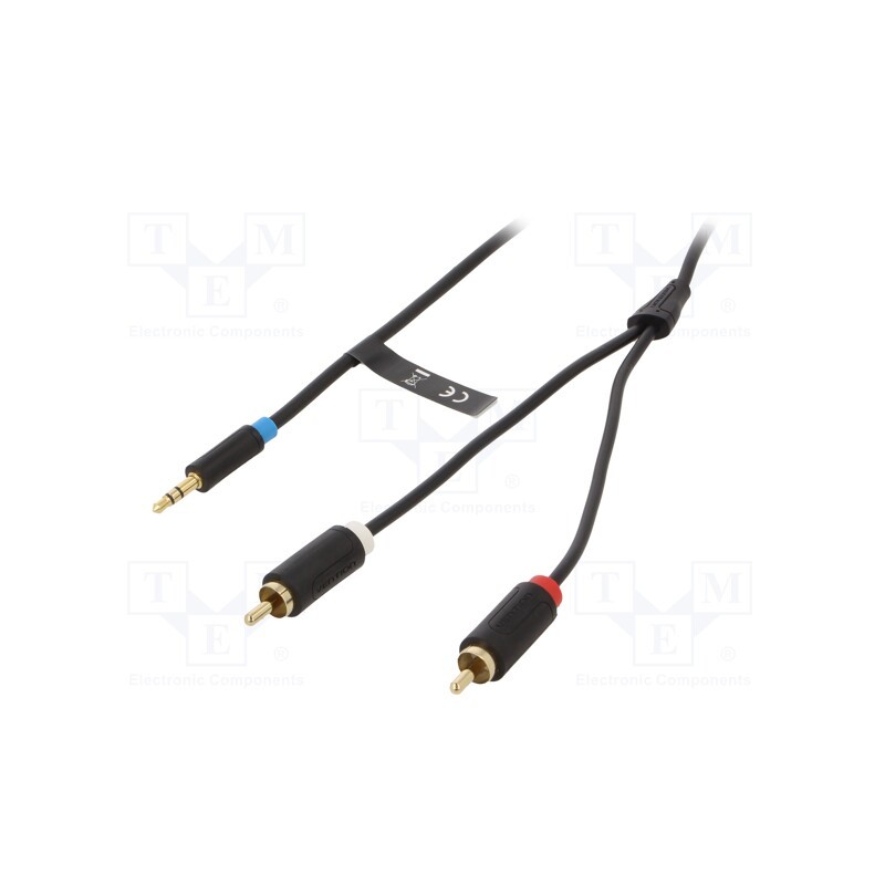 1 pcs x VENTION - BCLBI - Cable, Jack 3.5mm plug,RCA plug x2, 3m, Plating: gold-plated