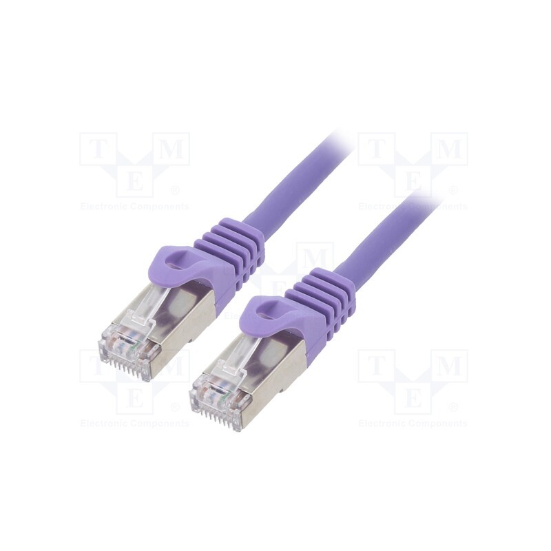 1 pcs x GEMBIRD - PP6A-LSZHCU-V-3M - Patch cord, S/FTP, 6a, solid, Cu, LSZH, violet, 3m, 27AWG, Cablexpert