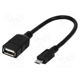 1 pcs x LOGILINK - AA0035 - Cable, OTG,USB 2.0, USB A socket,USB B micro plug, 0.2m, black