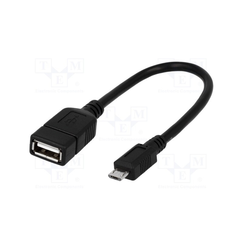 1 pcs x LOGILINK - AA0035 - Cable, OTG,USB 2.0, USB A socket,USB B micro plug, 0.2m, black