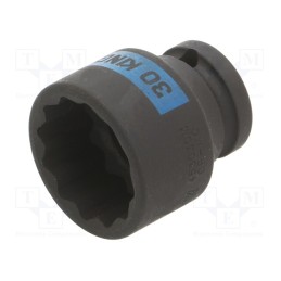 1 pcs x KING TONY - 453030M - Socket, socket spanner,impact, 1/2', Socket bit length: 44mm