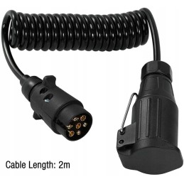 Spiral cable extending the 7-pin 13-pin 2m spiral cable for trailers
