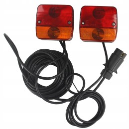 A set of lamps for machine trailers with a magnet, 7 m cable, 7-pin plug