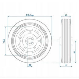 Spare wheel for support, metal ring 200x50m