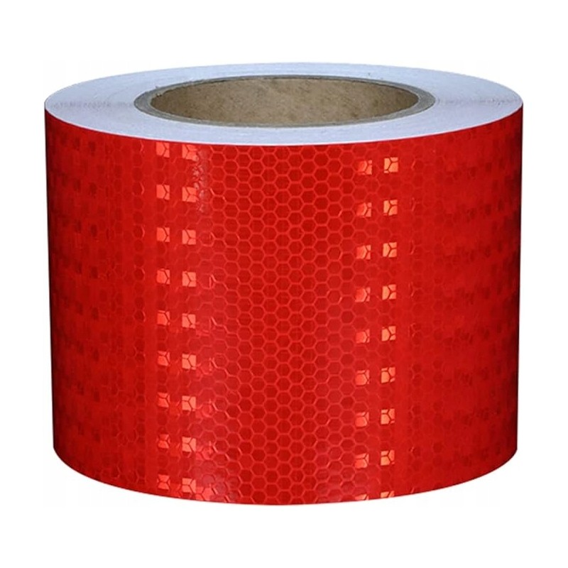 Red reflective tape, honeycomb foil, 10 cm