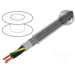 1 rol x ALPHA WIRE - 470315CY CL033 - Wire, Pro-Met, 3G1.5mm2, shielded,tinned copper braid, PVC, 100m