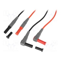 1 set x AXIOMET - AX-TLS-005A - Test leads, Inom: 10A, Len: 1m, red and black, Insulation: silicone