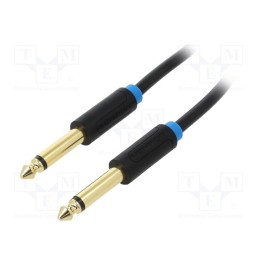 1 pcs x VENTION - BAABD - Cable, Jack 6,3mm plug,both sides, 0.5m, Plating: gold-plated