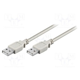 1 pcs x Goobay - 93376 - Cable, USB 2.0, USB A plug,both sides, 3m, grey, 480Mbps