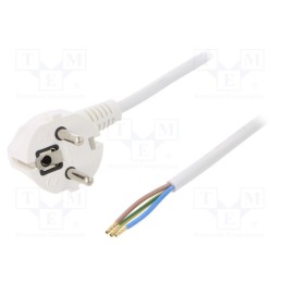 1 pcs x PLASTROL - W-97165 - Cable, 3G1mm2, CEE 7/7 (E/F) plug angled,wires,SCHUKO plug, PVC