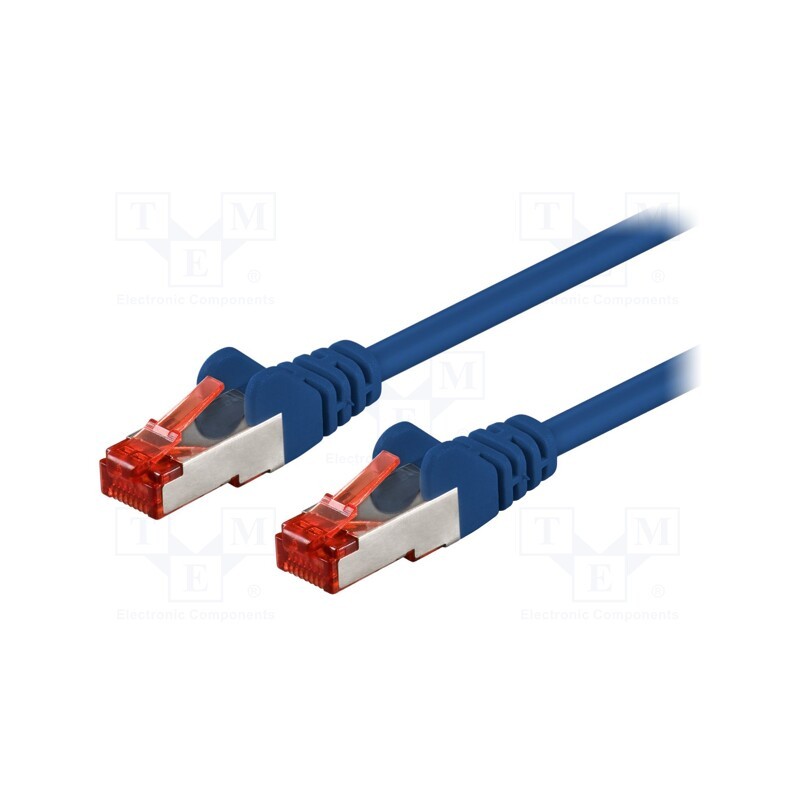 1 pcs x Goobay - 95452 - Patch cord, S/FTP, 6, stranded, CCA, PVC, blue, 0.25m, 27AWG