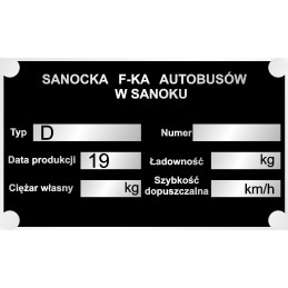 Nameplate of the Autosan Sanok trailer