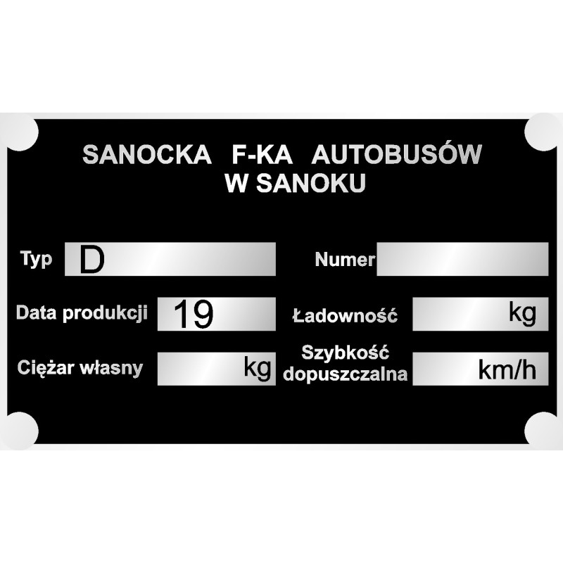 Nameplate of the Autosan Sanok trailer