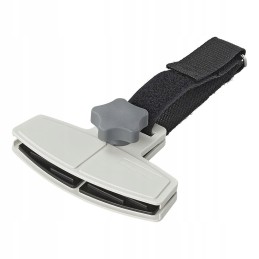 Awning clamps with wind protection strips