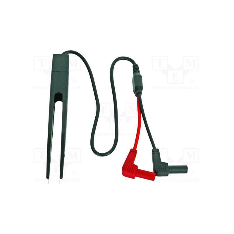 1 pcs x VELLEMAN - TLM12 - Test tweezers, 24V, 1A, insulated, Len: 0.4m, black-red