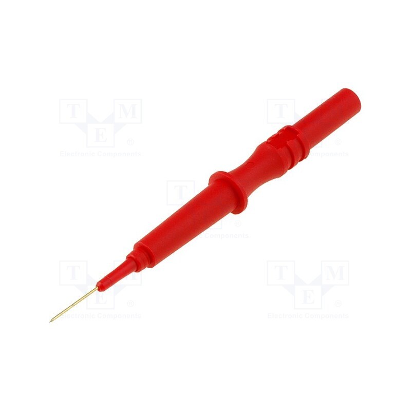 1 pcs x ELECTRO-PJP - 464-IEC-NEEDLE13/0,6-RT - Probe tip, 1A, 600V, red, Socket size: 4mm, Overall len: 92mm