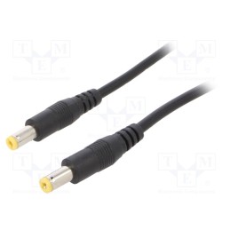 1 pcs x SUNNY - ECP10R2155STP2155S - Cable, 2x0.35mm2, both sides,DC 5,5/2,1 plug, straight, black, 1m