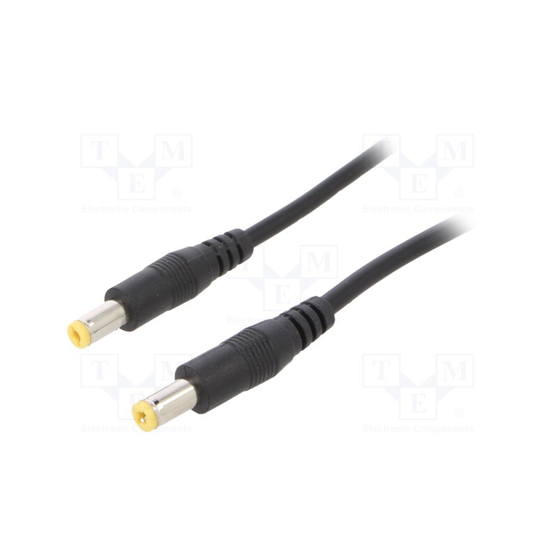 1 pcs x SUNNY - ECP10R2155STP2155S - Cable, 2x0.35mm2, both sides,DC 5,5/2,1 plug, straight, black, 1m