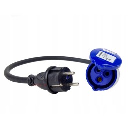 Adapter, cee17 socket, 2-pin plug