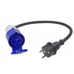 Adapter, cee17 socket, 2-pin plug