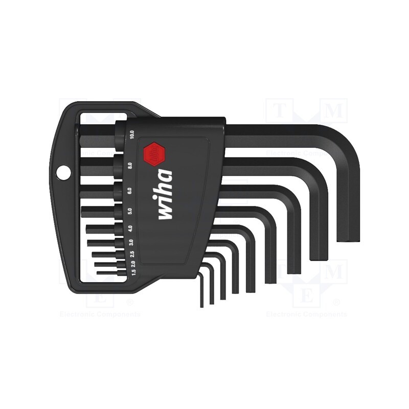 1 set x WIHA - 6379 - Wrenches set, hex key, Chrom-vanadium steel, 9pcs.