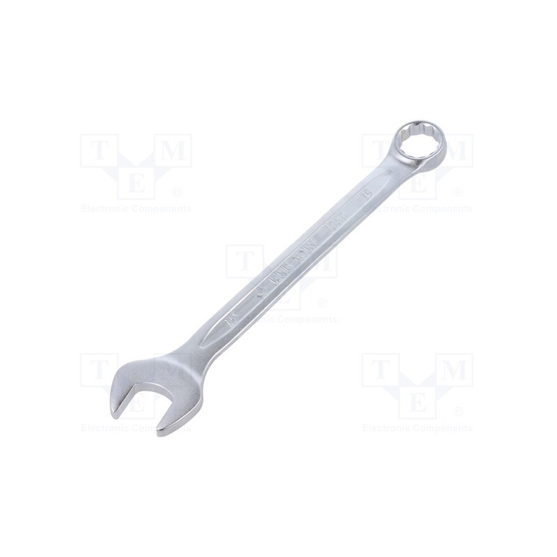 1 pcs x KING TONY - 1060-19 - Wrench, combination spanner, 19mm, Chrom-vanadium steel, L: 235mm