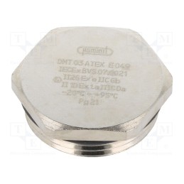 1 pcs x HUMMEL - 1.197.2100.01 - Stopper, PG21, IP68, brass, V-Ms-Ex, with seal, Thread: PG, -20÷95°C