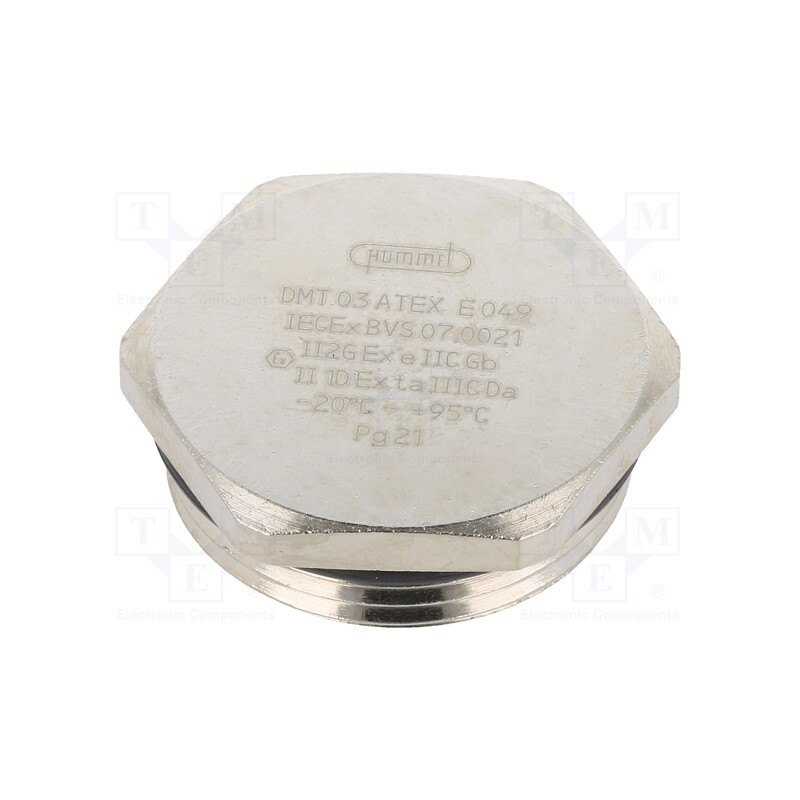 1 pcs x HUMMEL - 1.197.2100.01 - Stopper, PG21, IP68, brass, V-Ms-Ex, with seal, Thread: PG, -20÷95°C