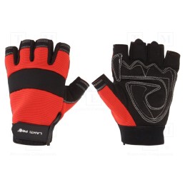1 set x LAHTI PRO - L280611K - Protective gloves, Size: 11, black-red, microfiber,plastic