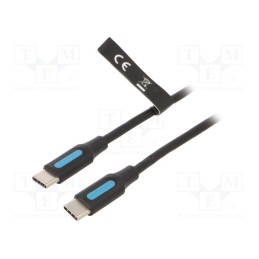 1 pcs x VENTION - COSBD - Cable, USB 2.0, USB C plug,both sides, nickel plated, 0.5m, black
