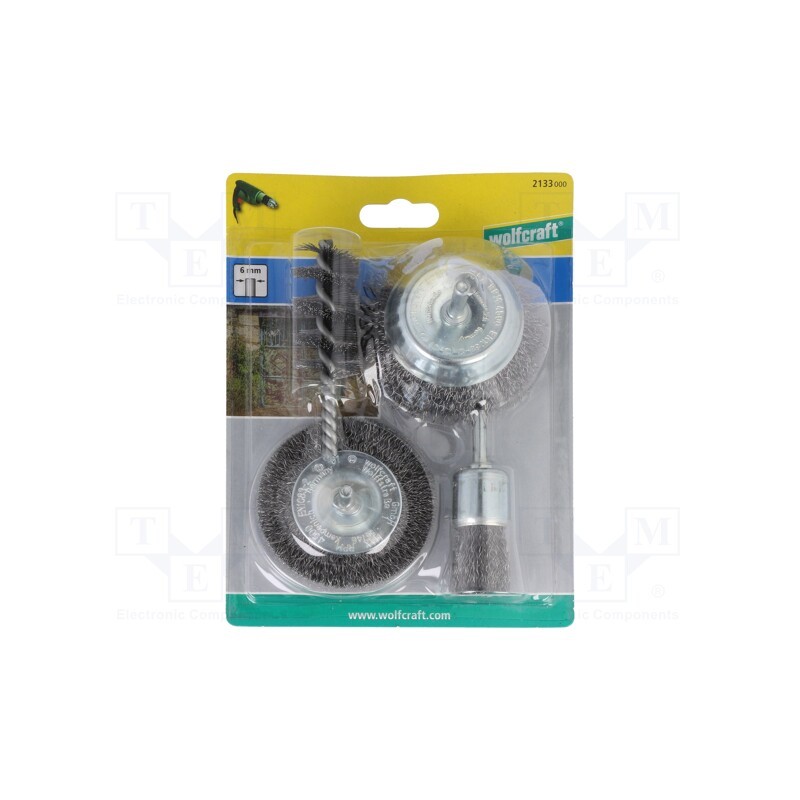 1 set x WOLFCRAFT - 2133000 - Brush, wire, 4pcs.