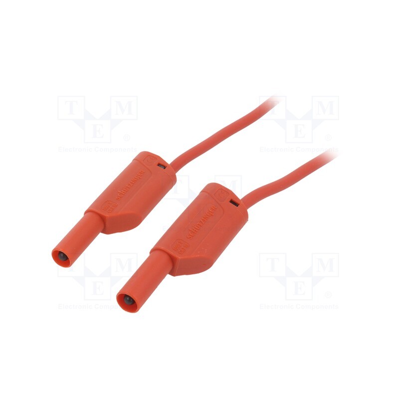 1 pcs x SCHu00dcTZINGER - VSFK 8700 / 2.5 / 200 / RT - Test lead, 32A, banana plug 4mm,both sides, Urated: 1kV, Len: 2m